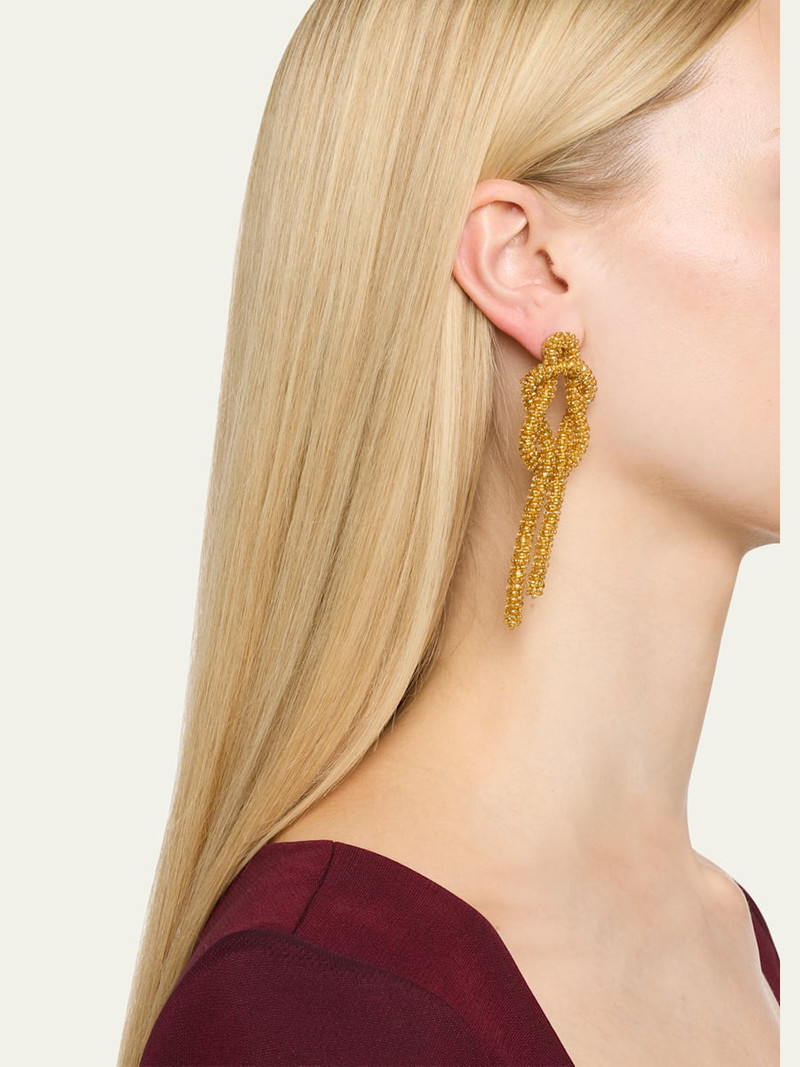 Oscar de la Renta Beaded Knot Earrings outlook