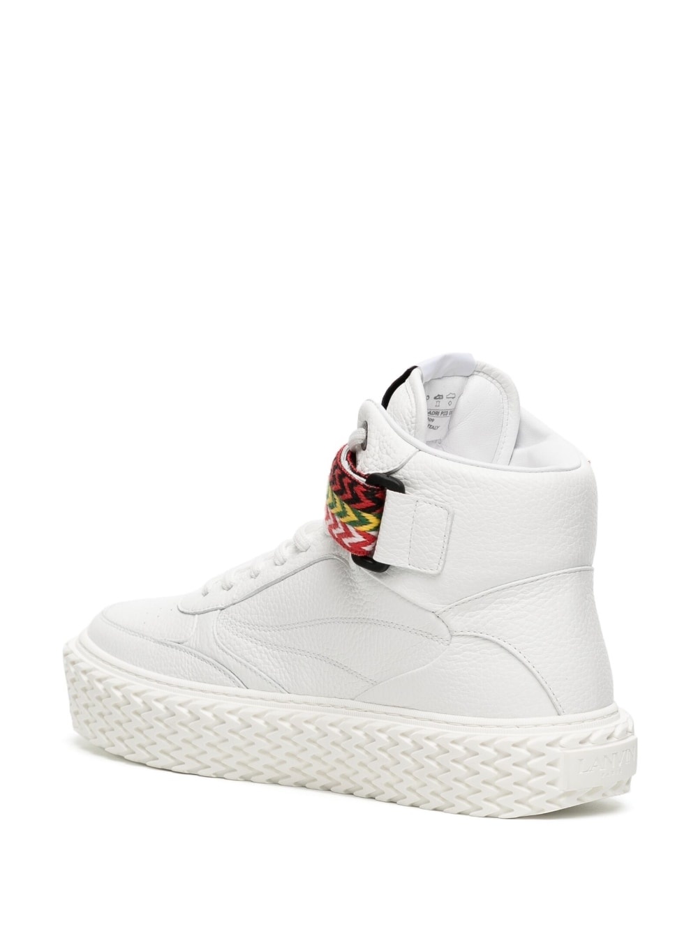 high-top leather sneakers - 3