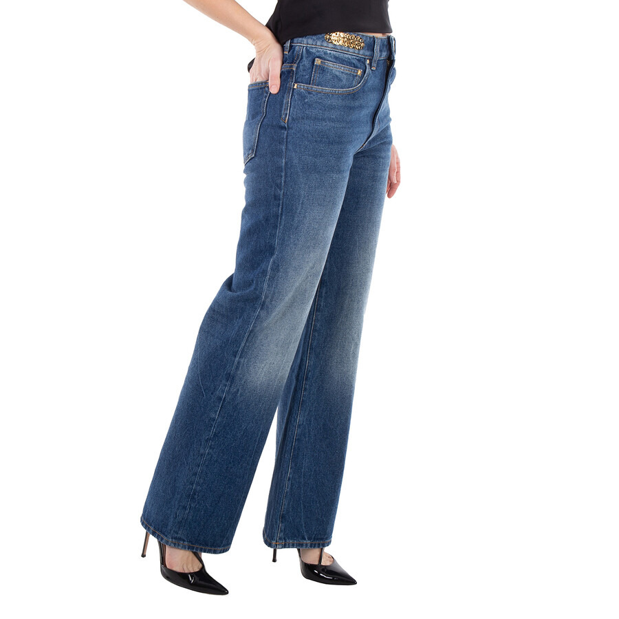 Paco Rabanne Embellished Dark Denim Stone Jeans - 2