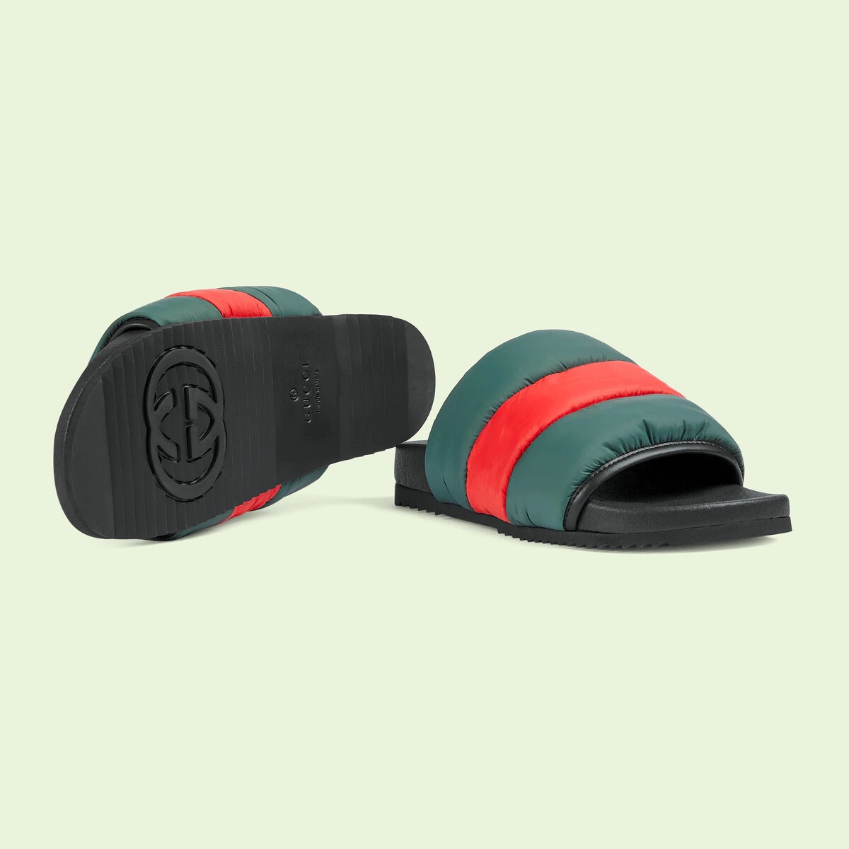 ☆ GUCCI Web Slide Sandal WMNS グッチサンダル ☆ Gucci Web Slide Sandal White Green Red メンズ - 780286 J8700