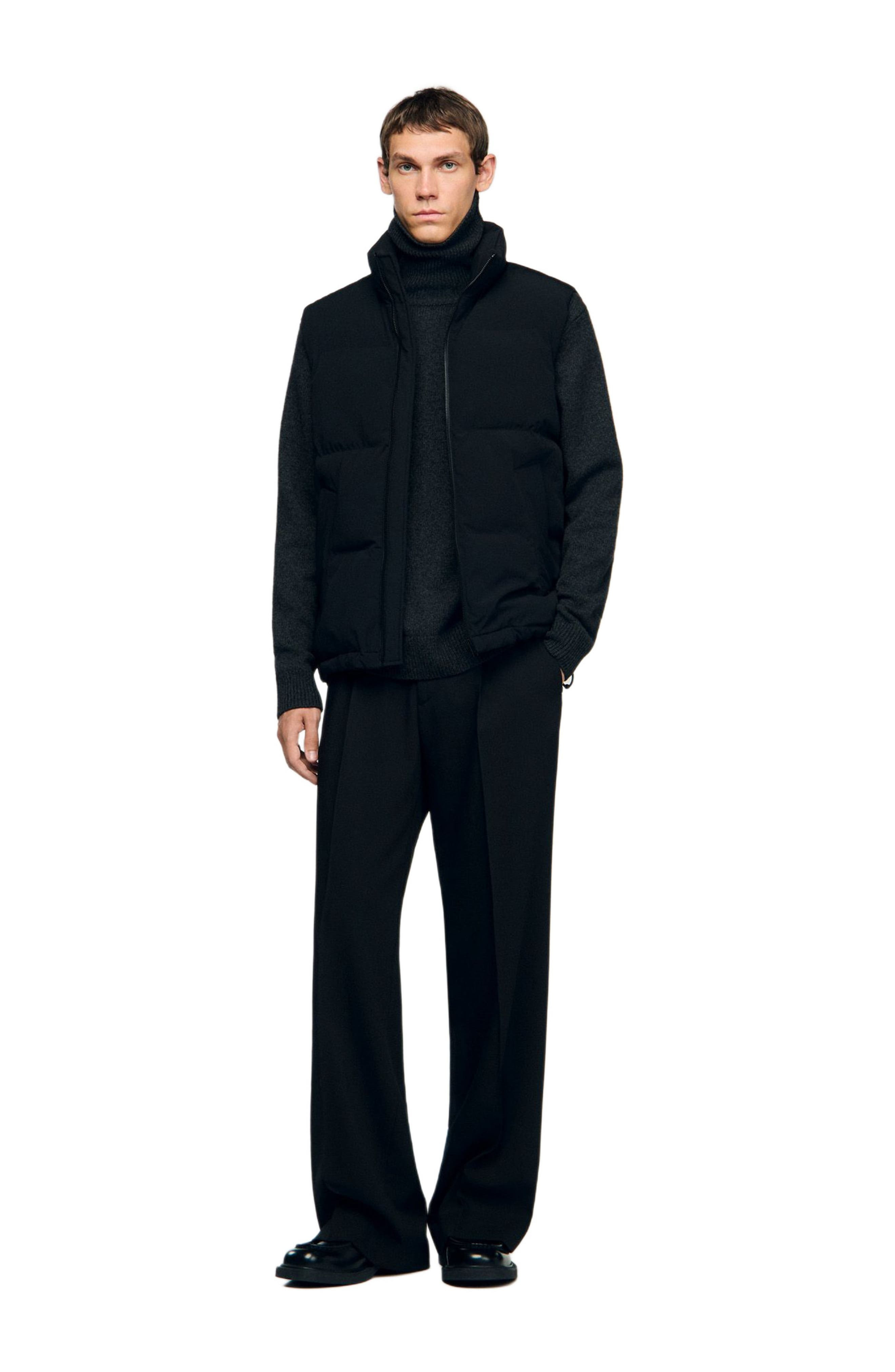 SANDRO Sleeveless technical puffer in Black at Nordstrom - 6