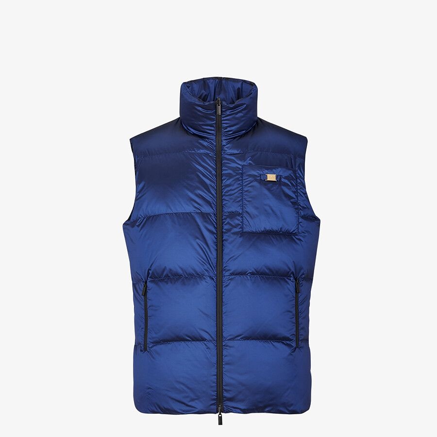 Blue nylon gilet - 1