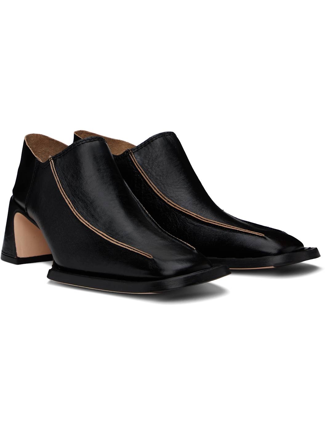 Black Autumn Mule Heels - 4