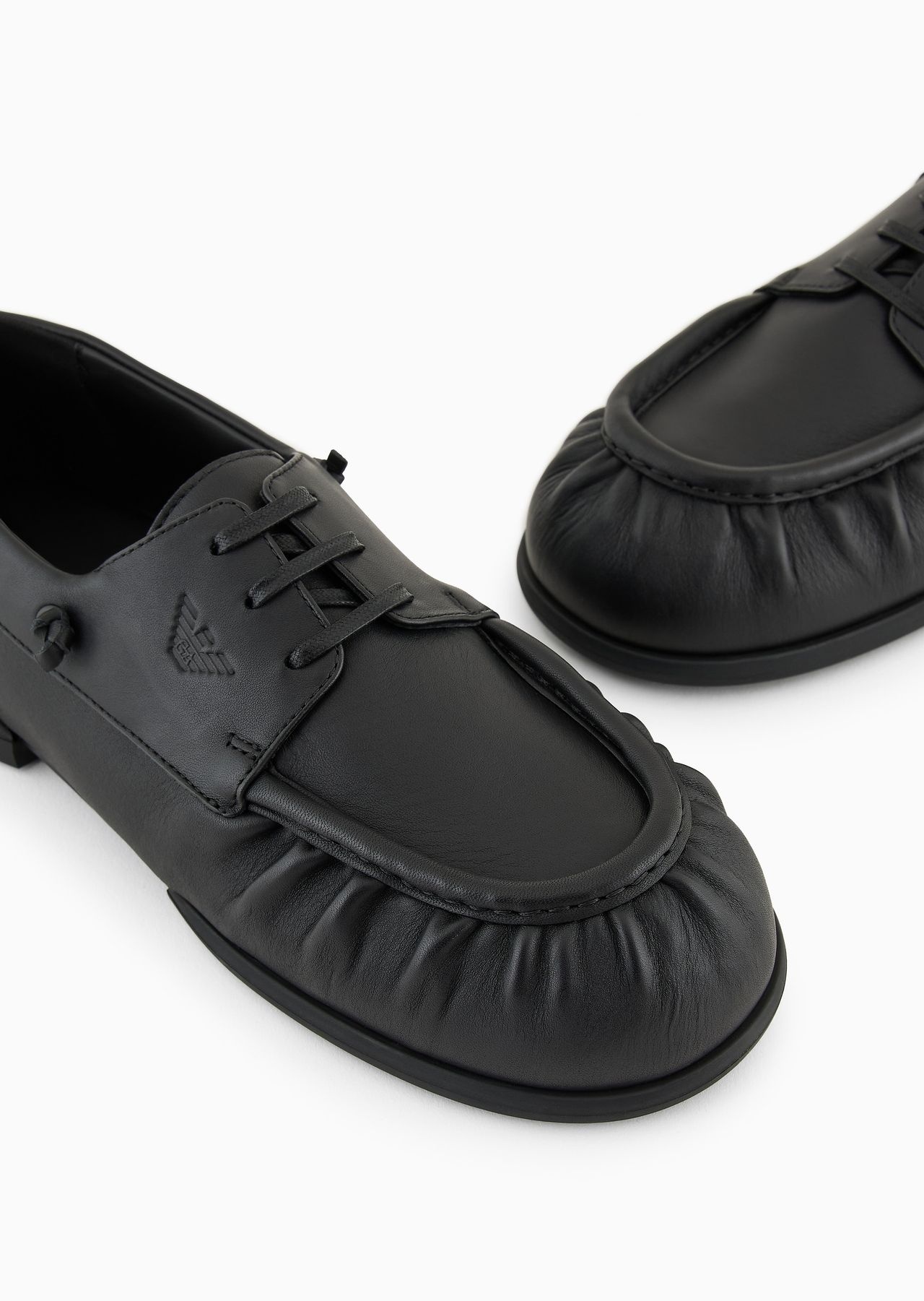Smooth leather boat shoes - 5