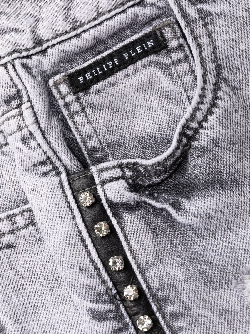 Crystal ripped straight jeans 7