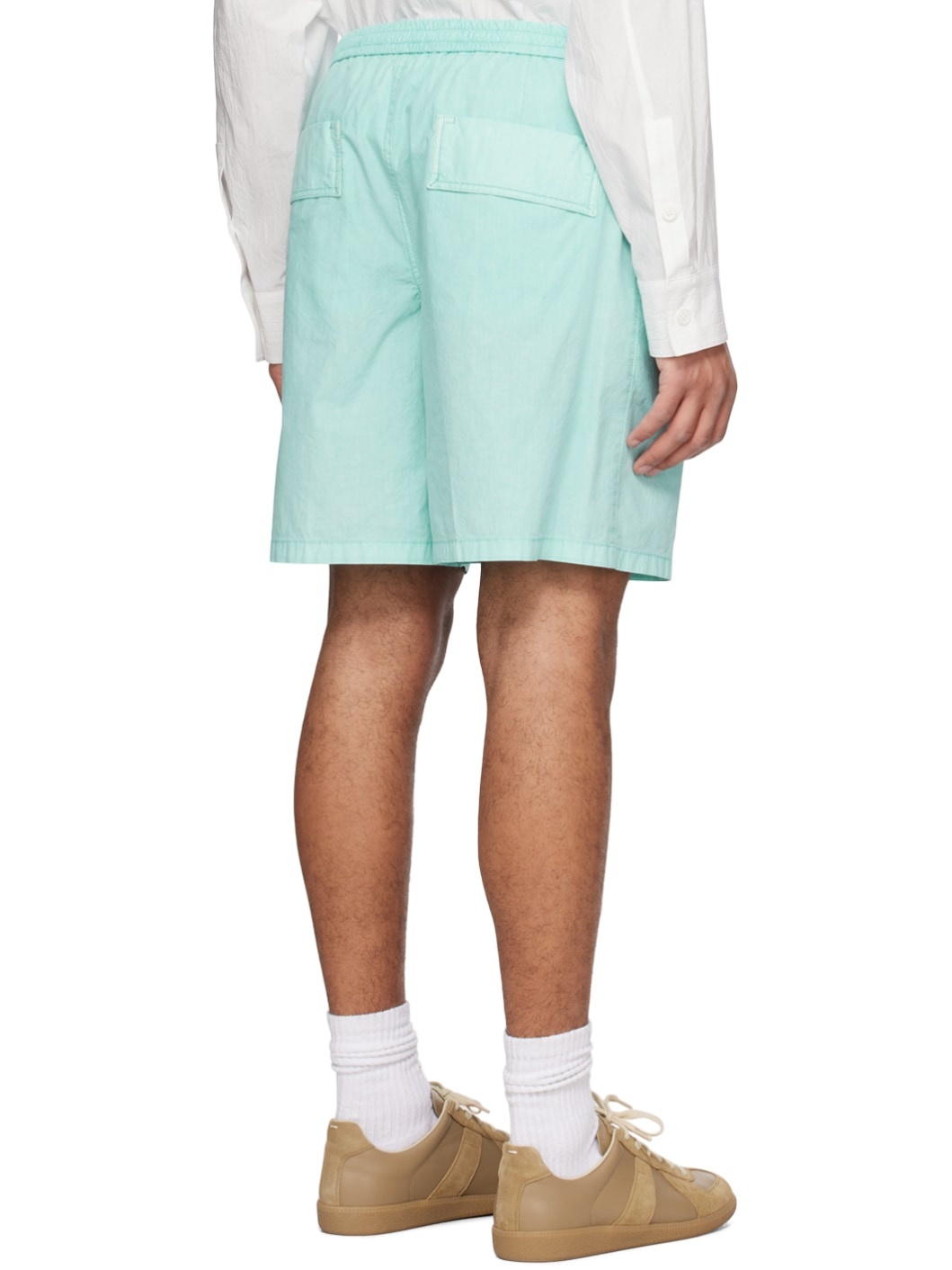 Blue Pleated Shorts - 3