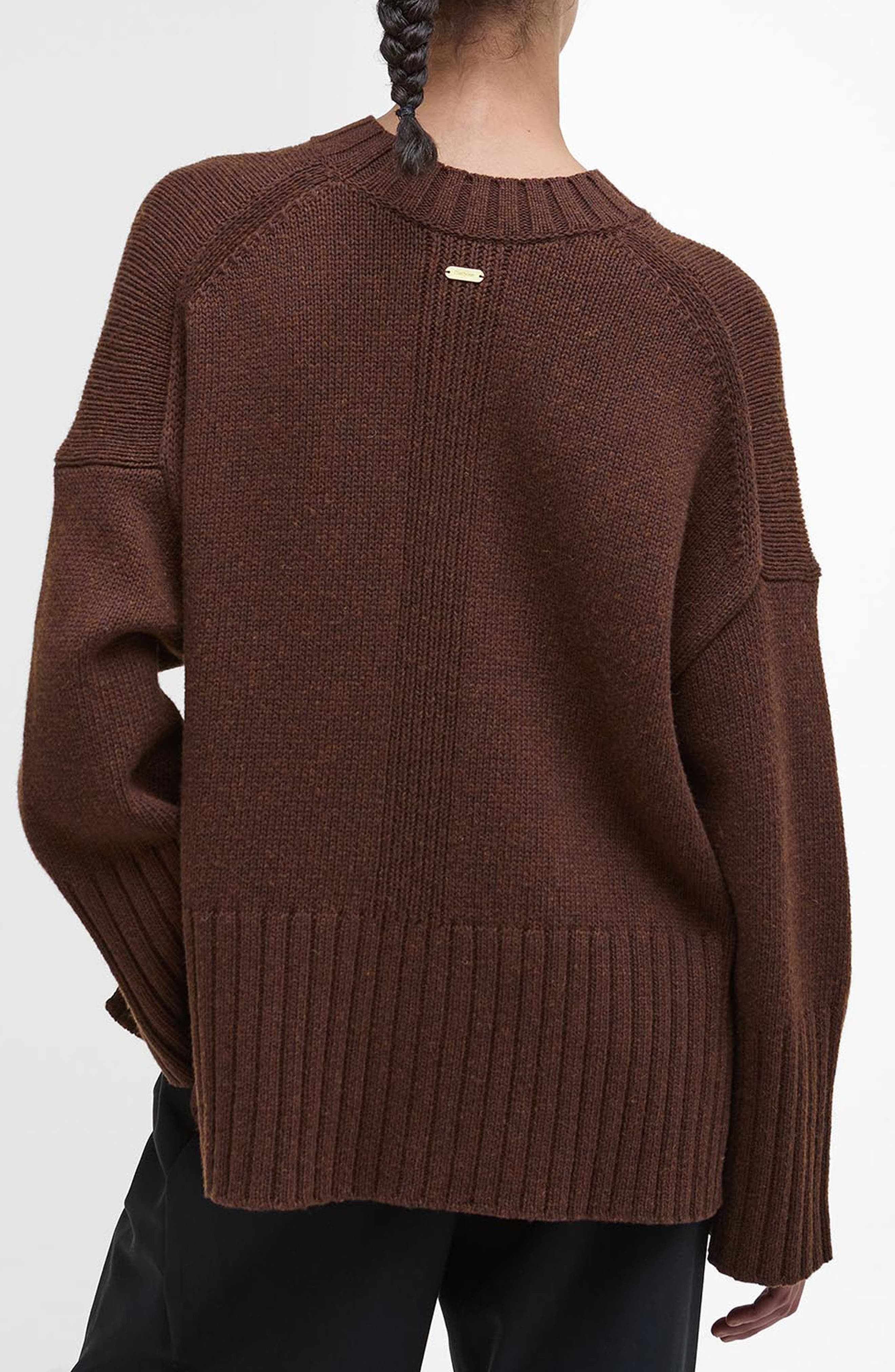 Barbour Sophia Cotton & Wool Blend Tunic Sweater in Vicuna at Nordstrom - 2