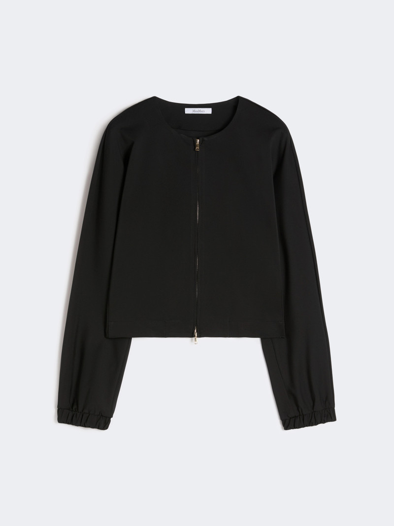CAPPA Viscose jersey boxy jacket - BLACK 1