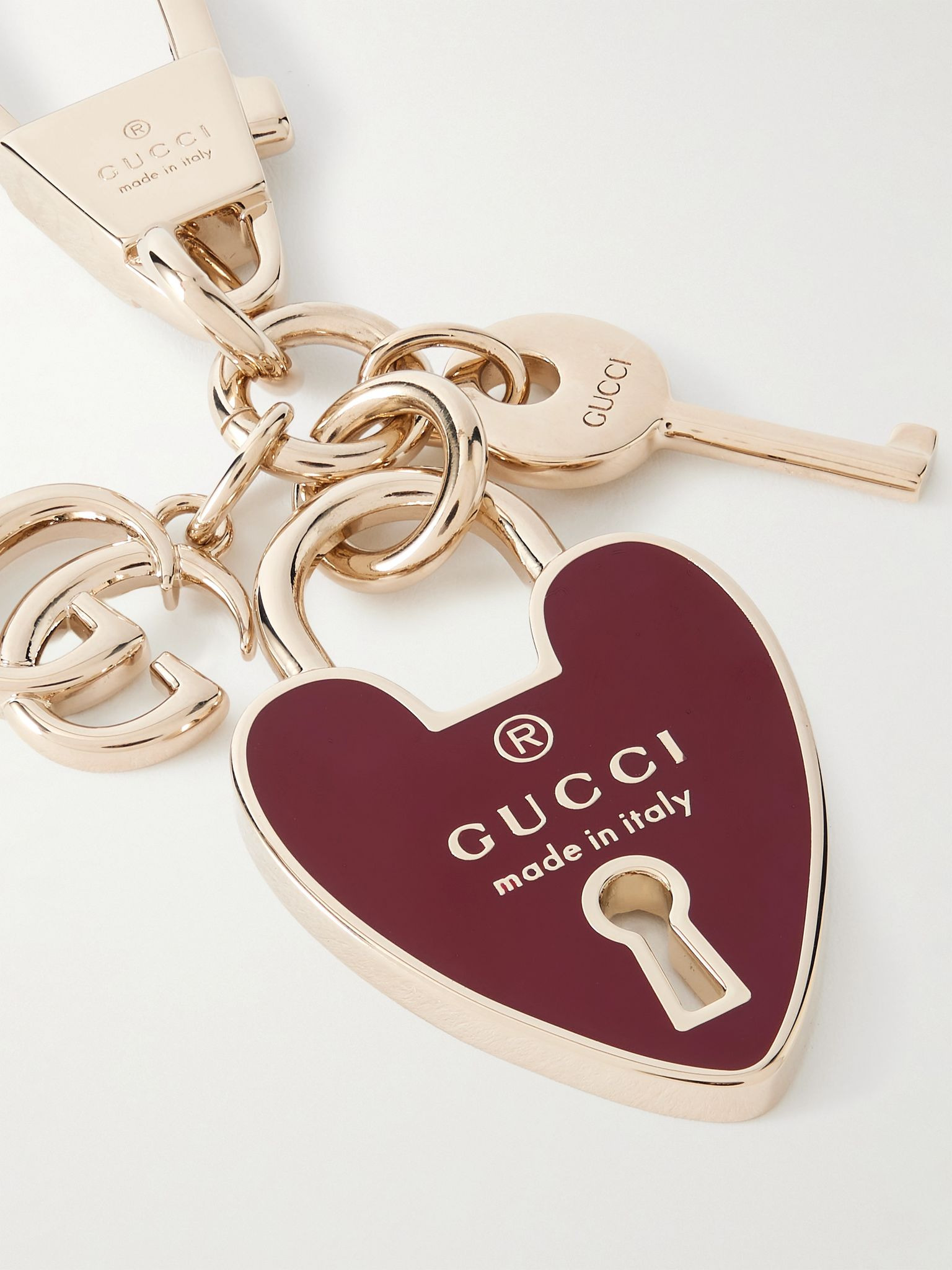 Enameled gold-tone keychain Gold - 4