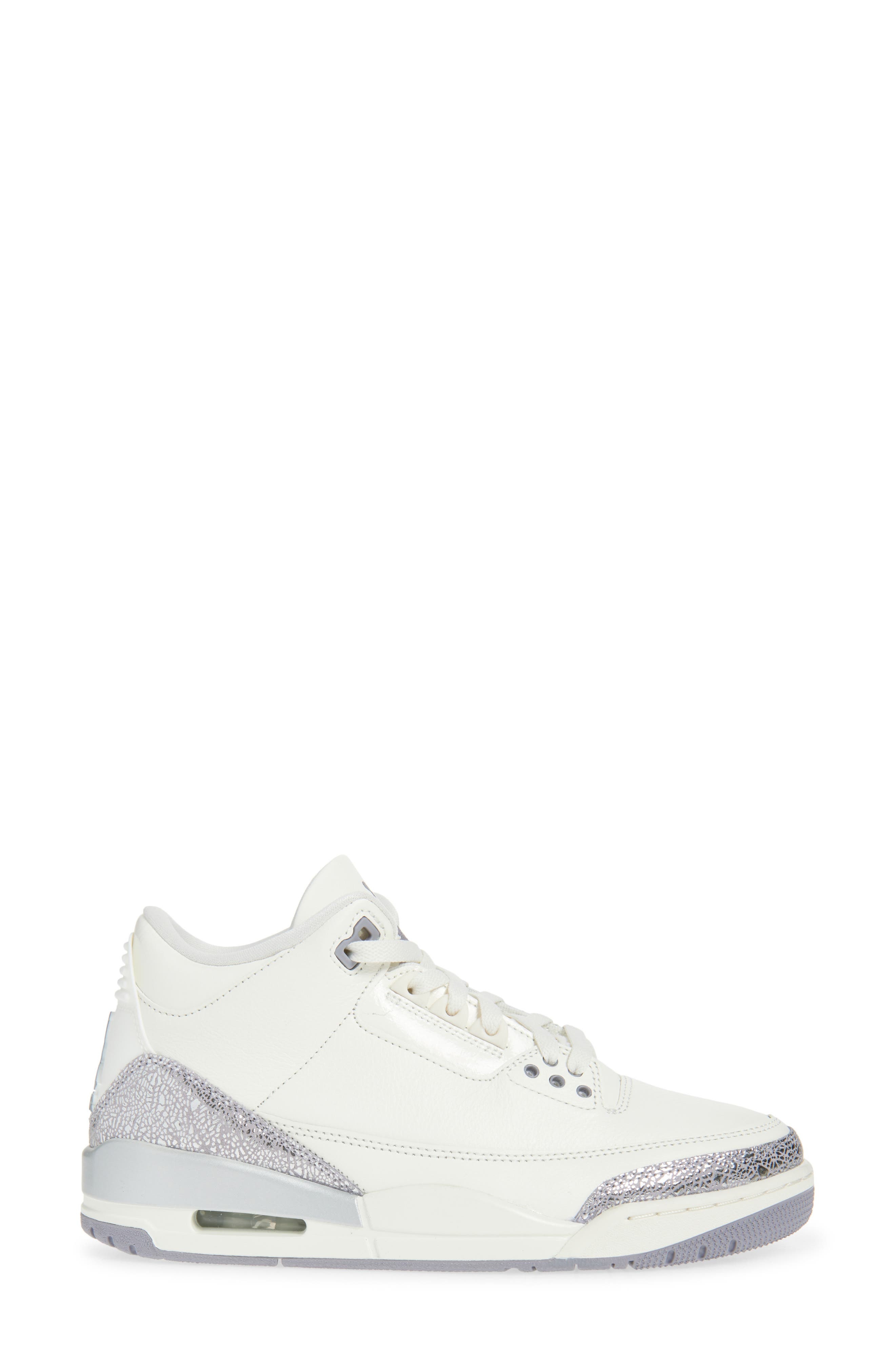 Air Jordan 3 Retro Basketball Sneaker in Sail/Cement Grey/Silver at Nordstrom - 3