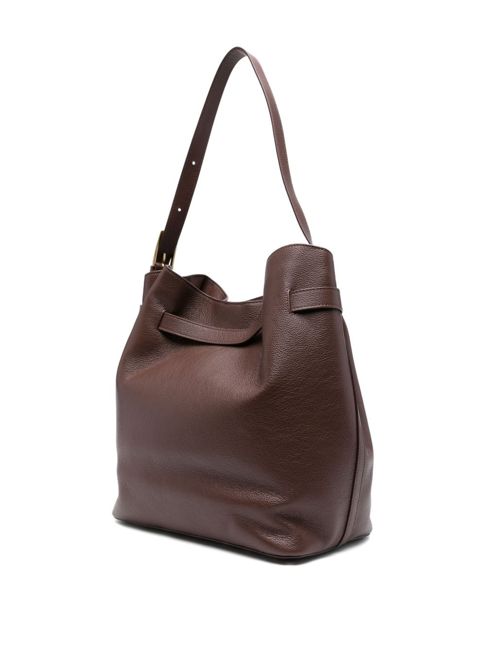 pebbled-leather buckle shoulder bag - 3