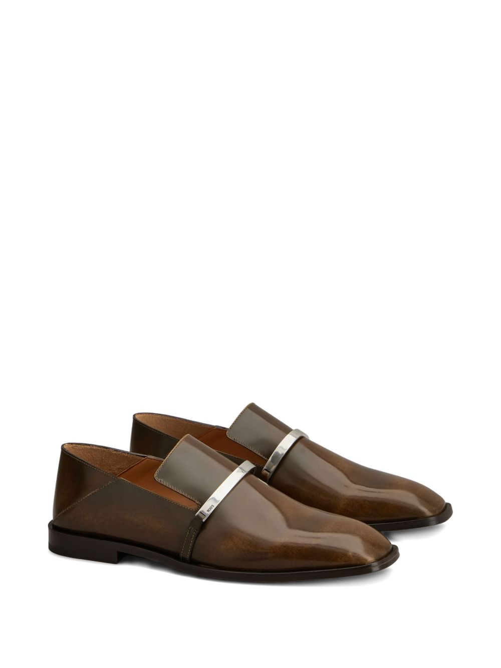 bar-detail leather loafers - 2