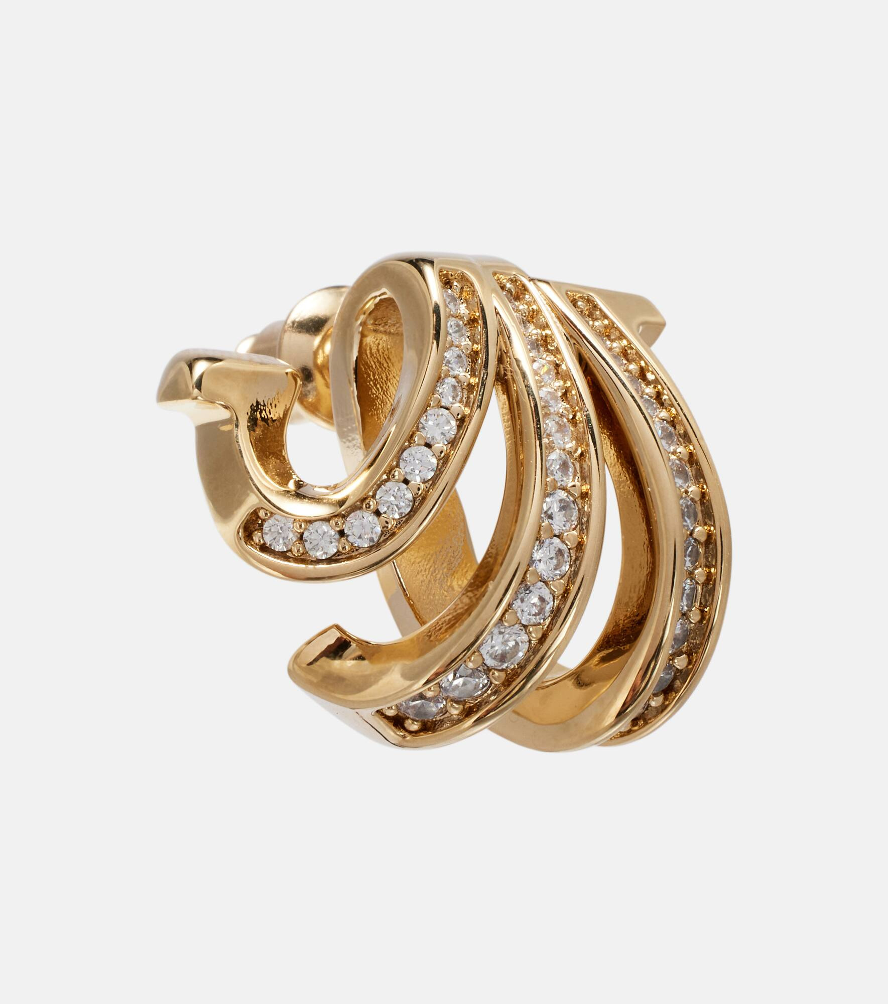 Embellished gold-plated hoop earrings - 2