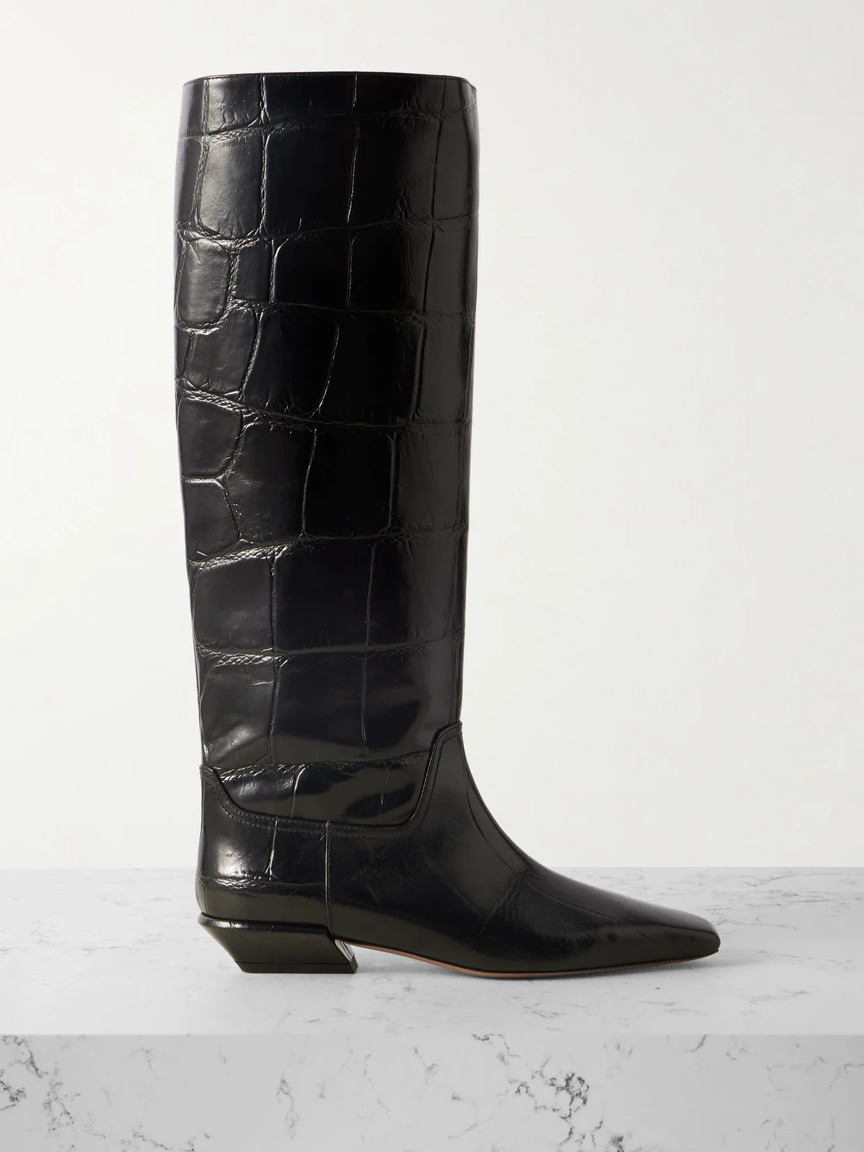 Bettina Croc-effect Leather Boots - 1