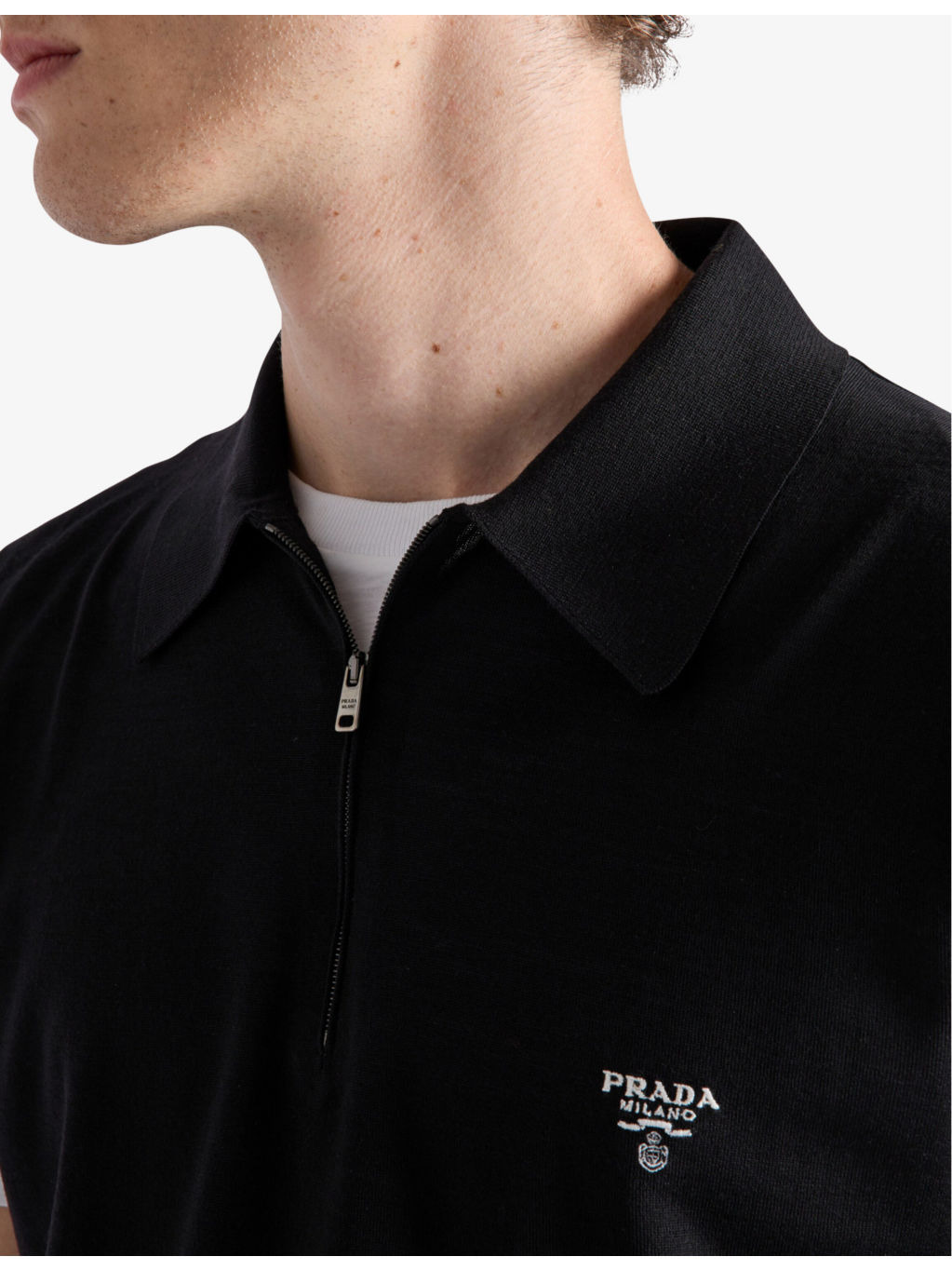 Logo-embroidered short-sleeved wool polo shirt - 5