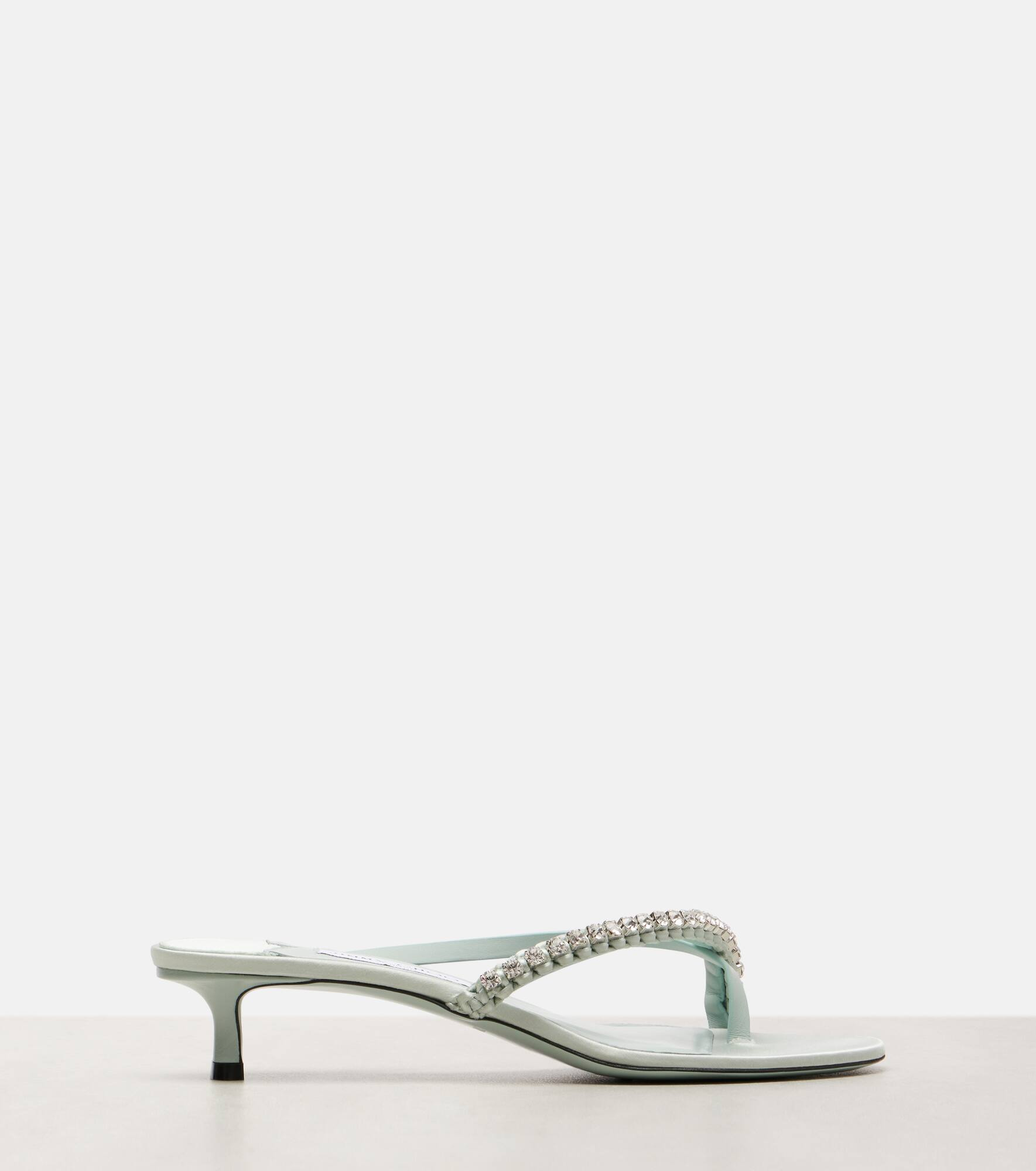 Dila 35 leather and satin thong sandals - 4