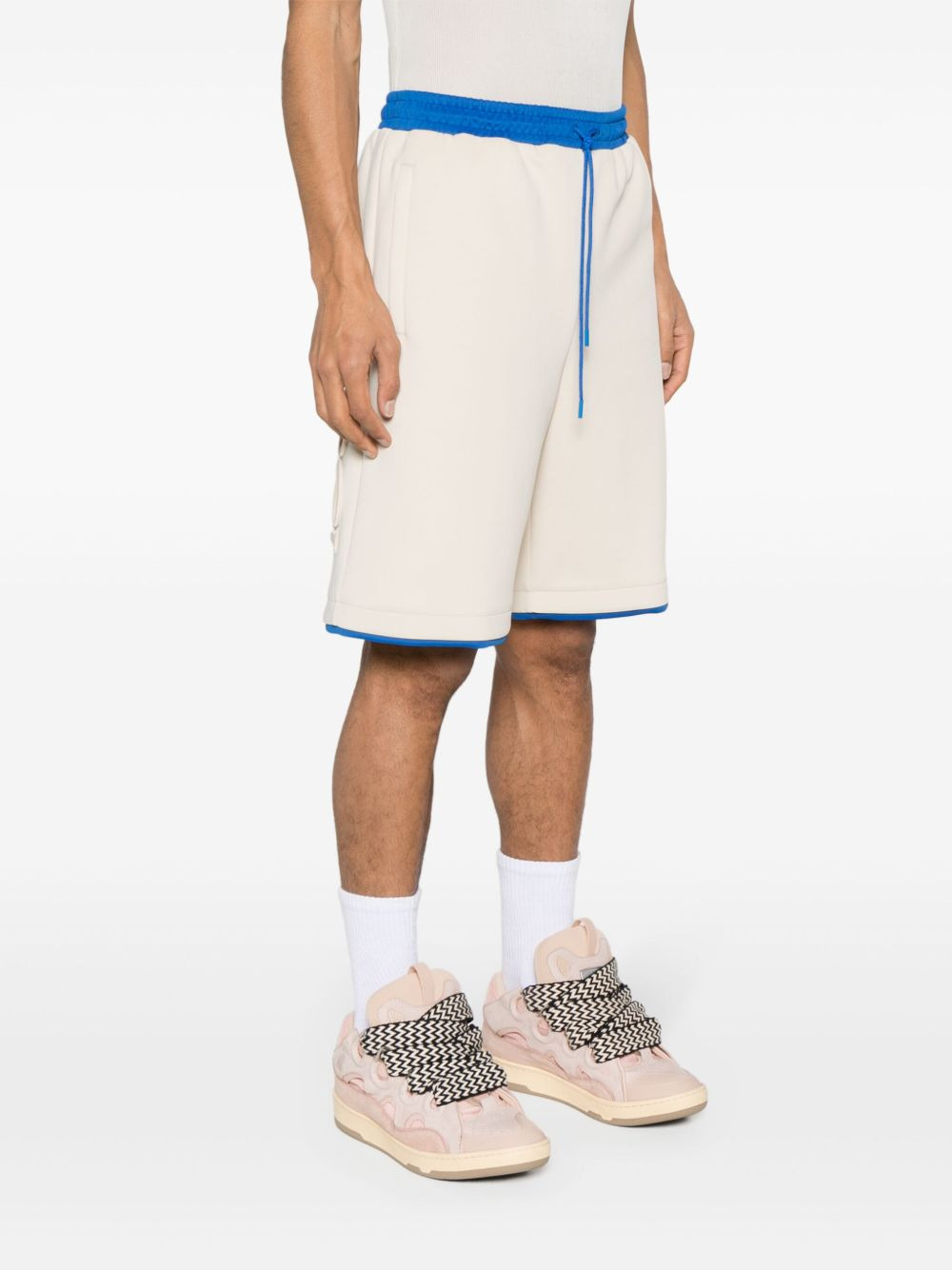 logo-appliqué colour-block track shorts - 3
