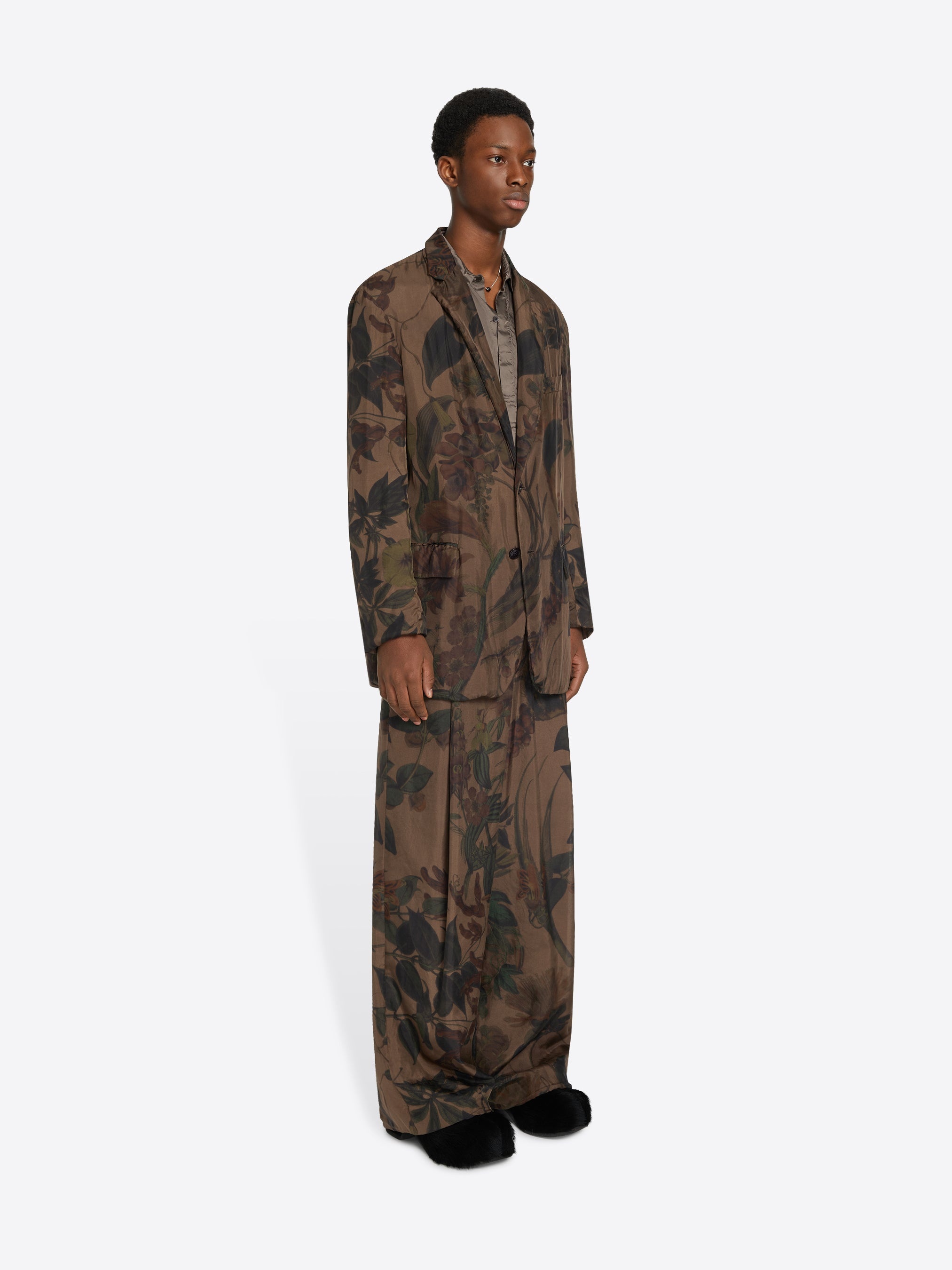 PLEATED SILK PANTS - 3