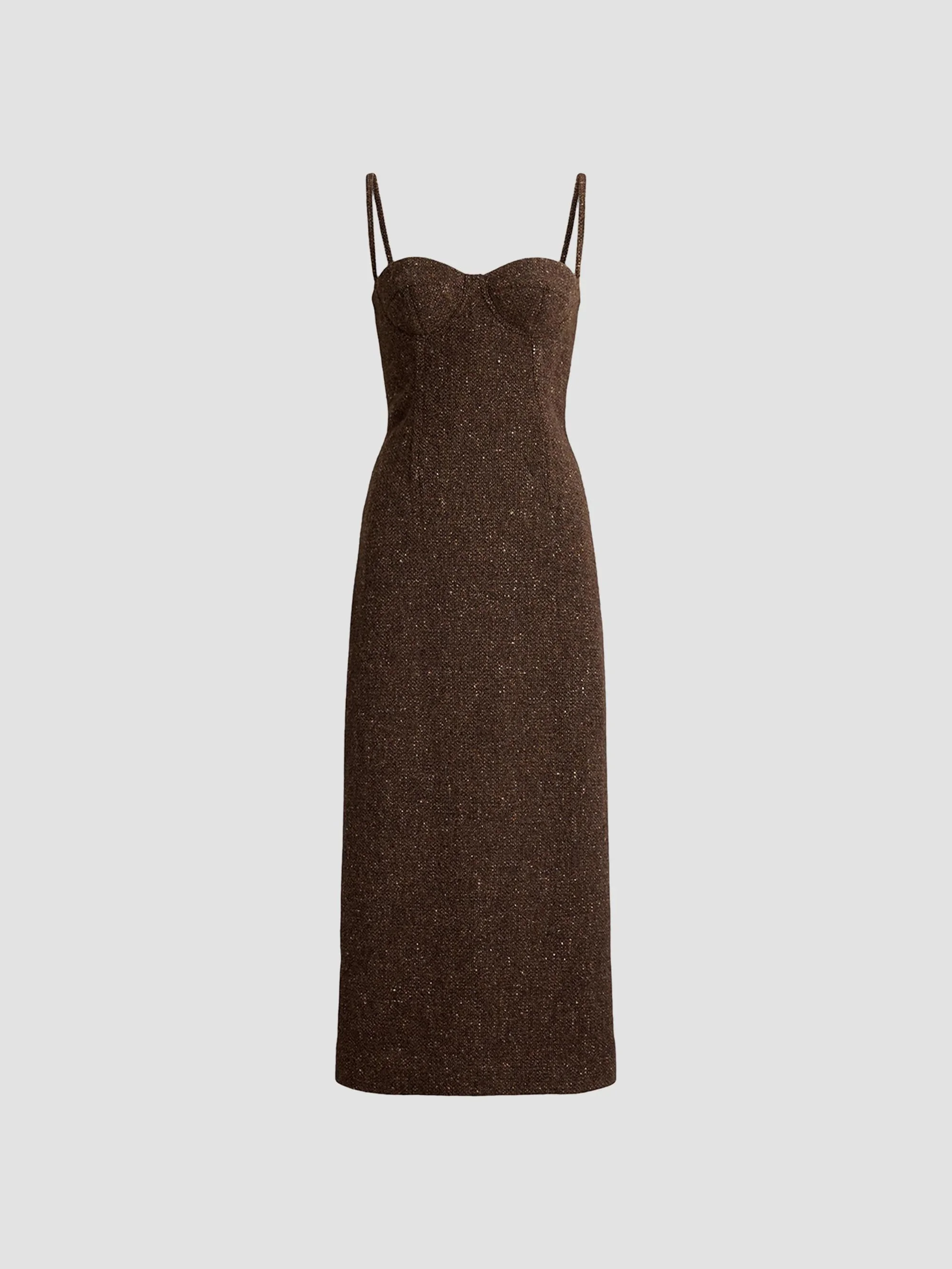 Women's Jocey Wool-Cashmere Blend Sheath Midi Dress - Brown - 1