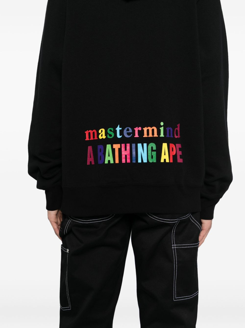 x Bape logo printed hoodie - 5