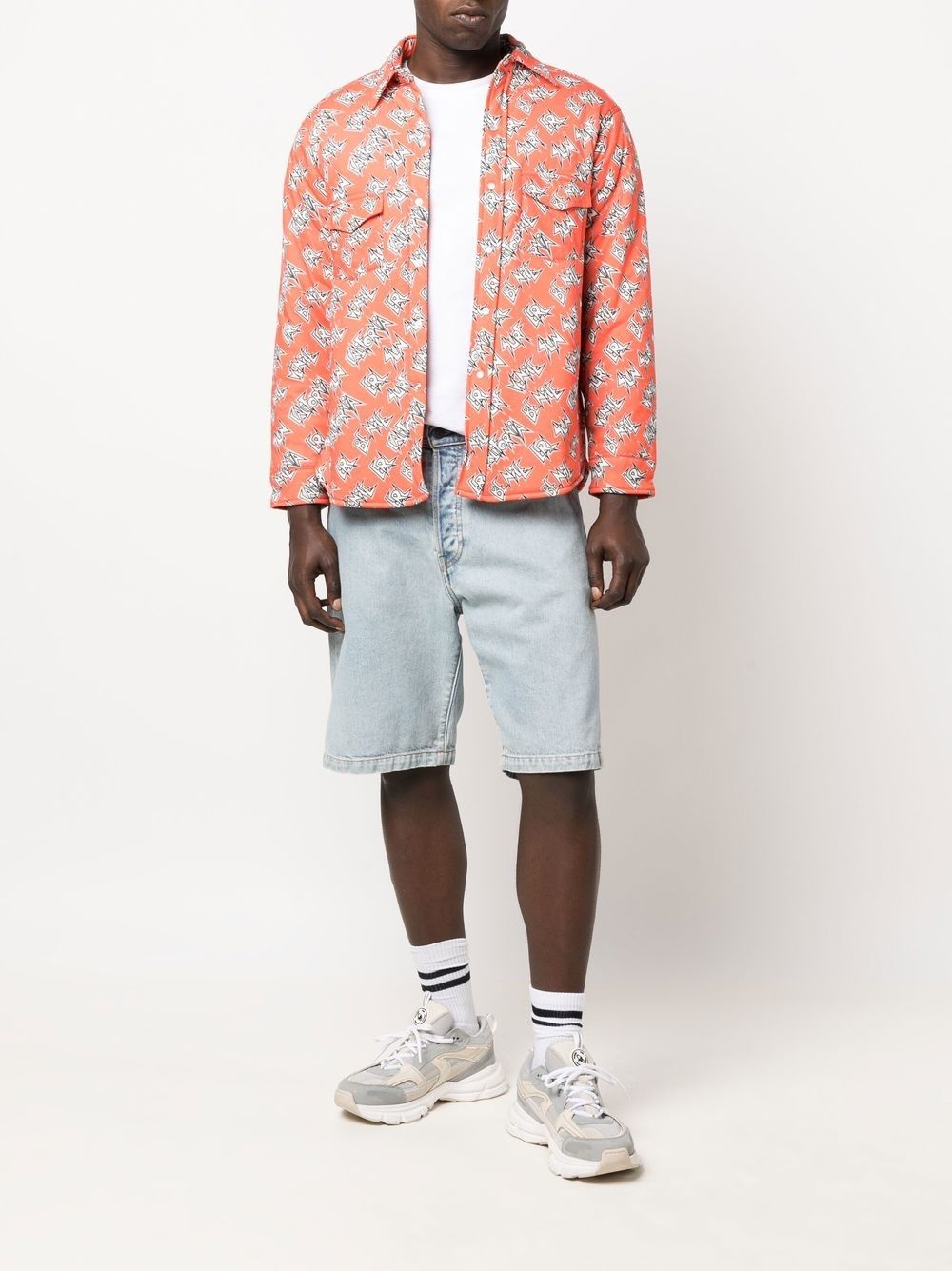 logo-print cotton shirt - 3