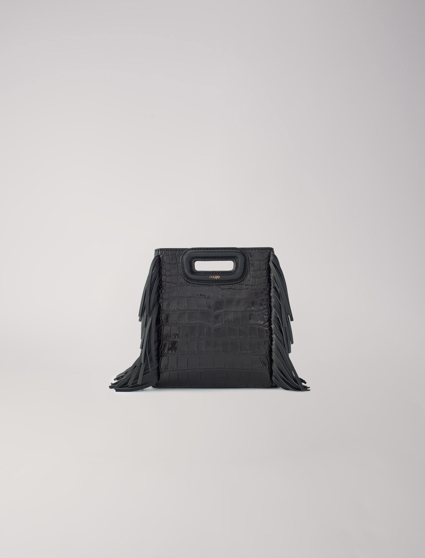 Mini embossed-leather M bag with chain - 1