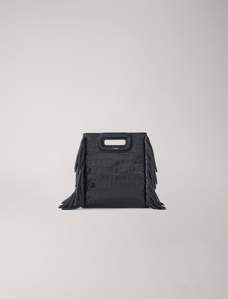 Mini embossed-leather M bag with chain 1