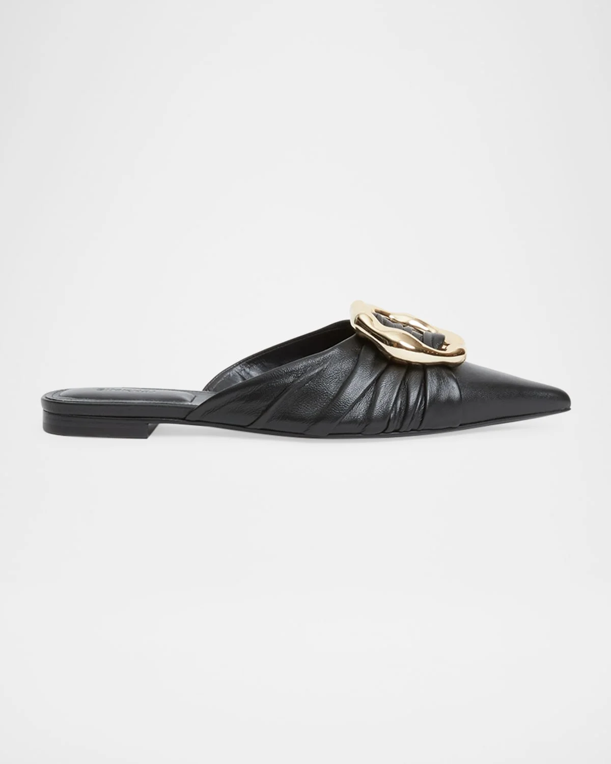 Belle Leather Pointed-Toe Mules - 1