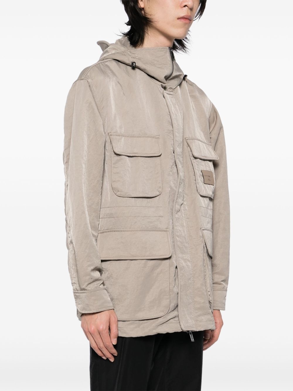logo-patch military jacket - 3