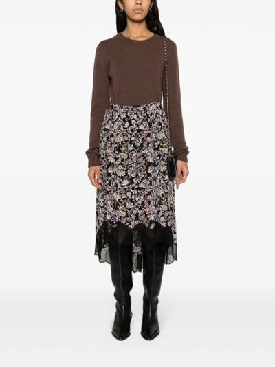 Zadig & Voltaire Kaya floral-print midi skirt outlook
