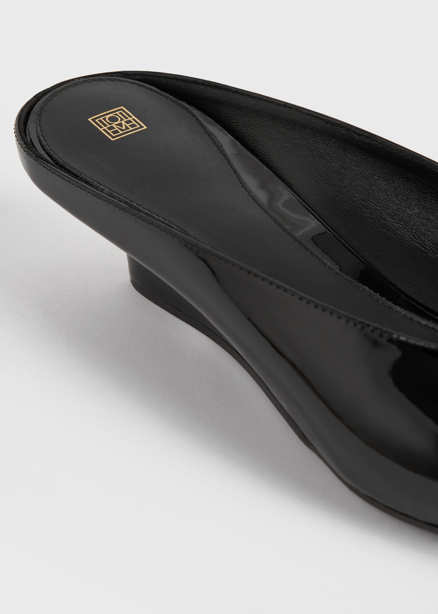 Sharp patent-leather wedge mules black - 5
