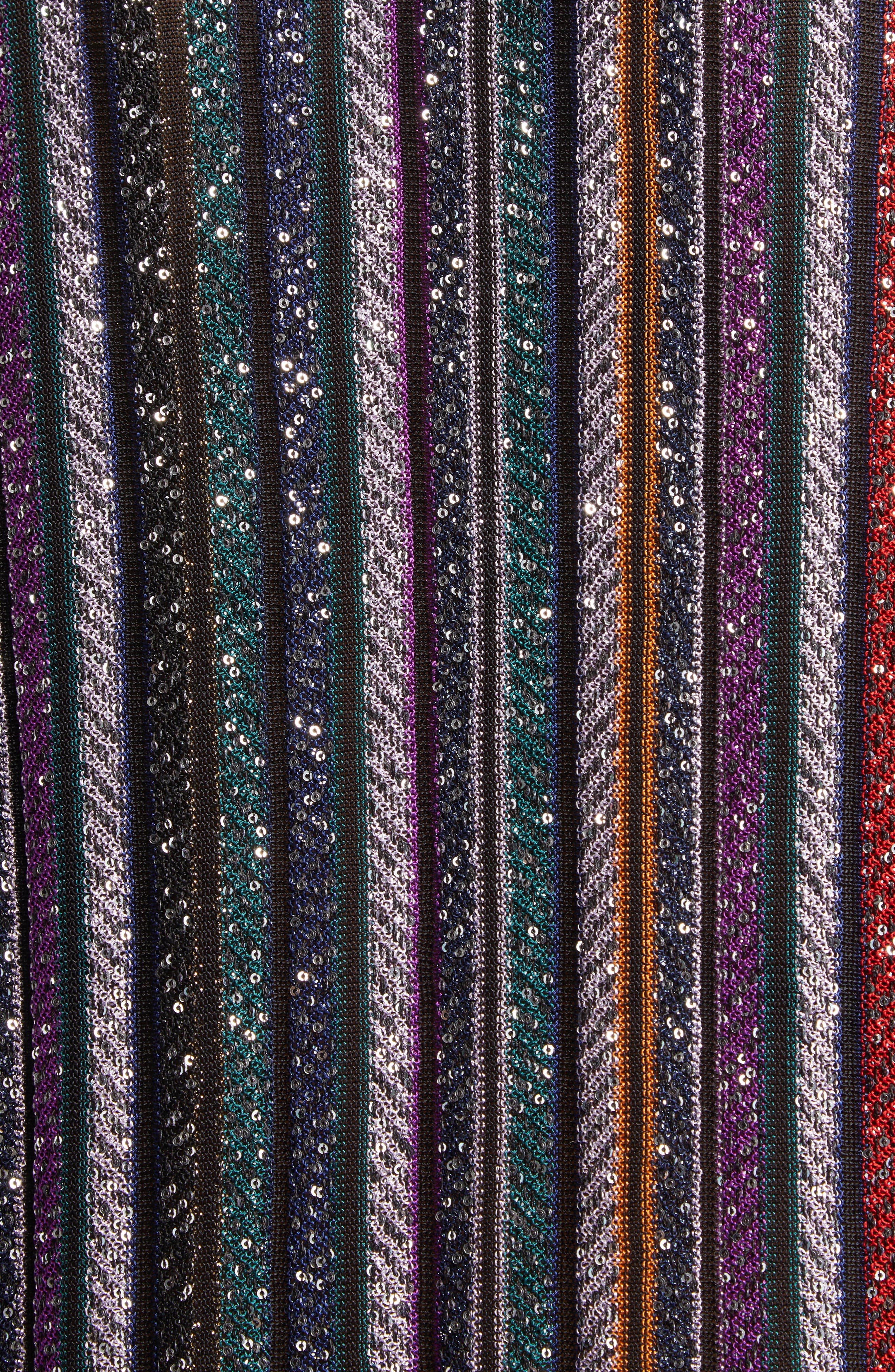Missoni Sequin Stripe Metallic Cardigan in Multi Orange Purp Blk Tones at Nordstrom - 6