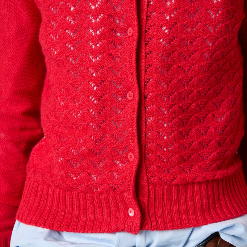 Lace-effect cashmere cardigan 6