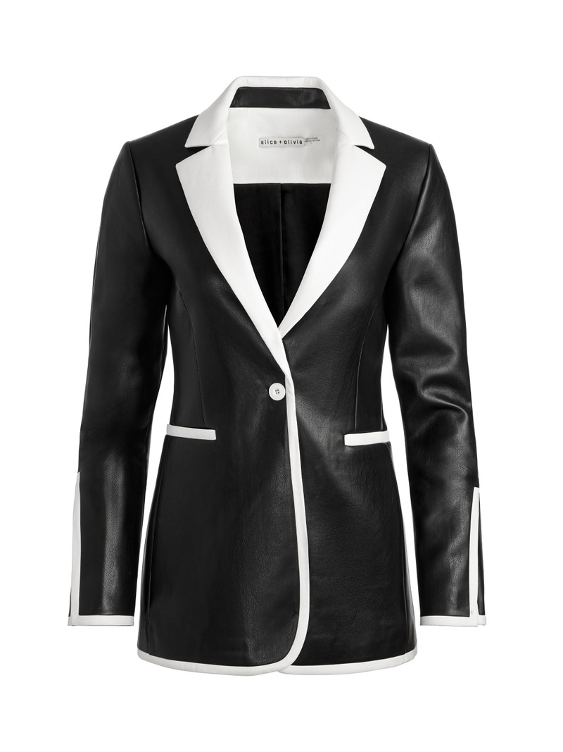 BREANN VEGAN LEATHER BLAZER 1