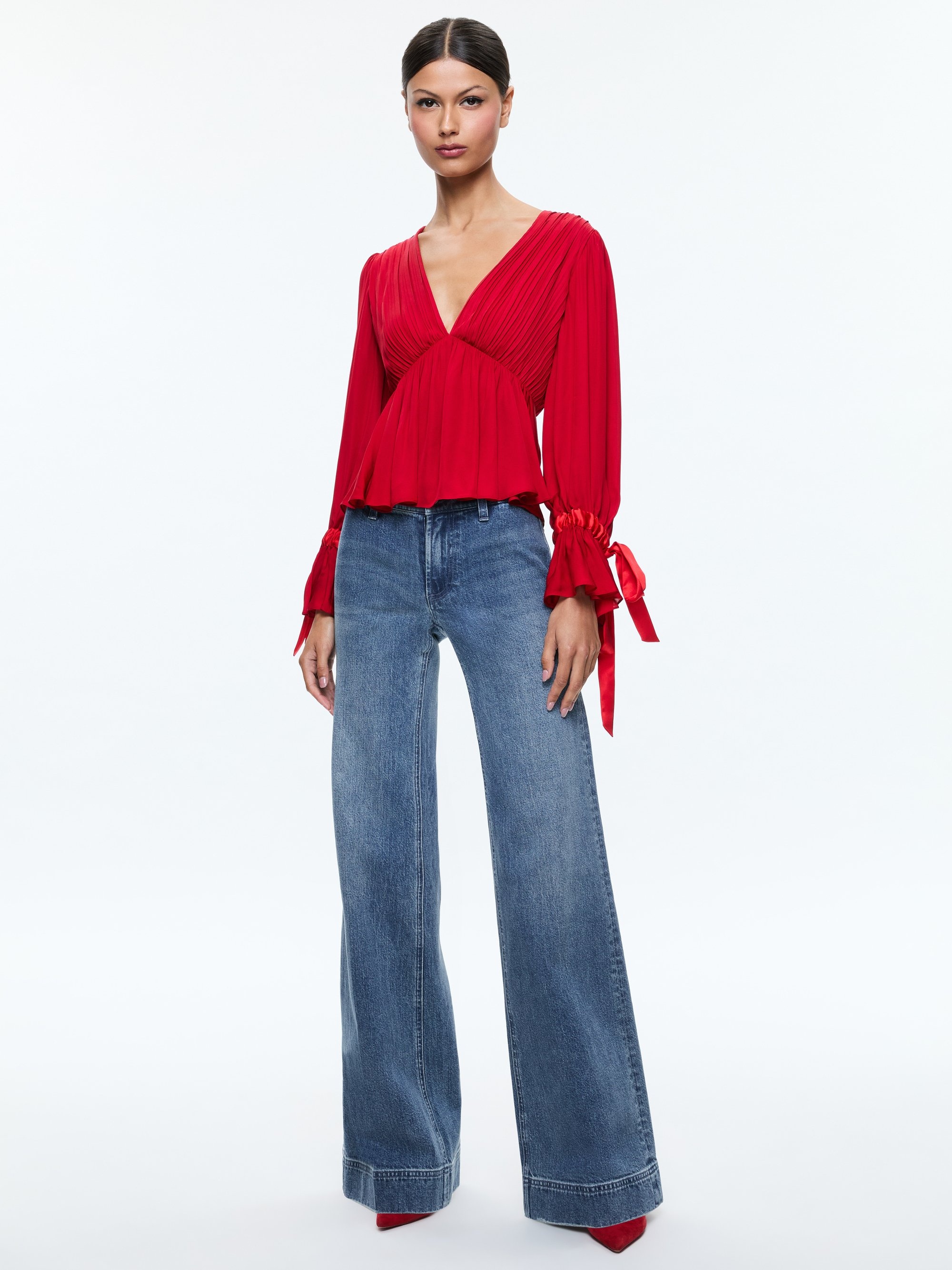 CLARISSA DEEP V BLOUSE - 6