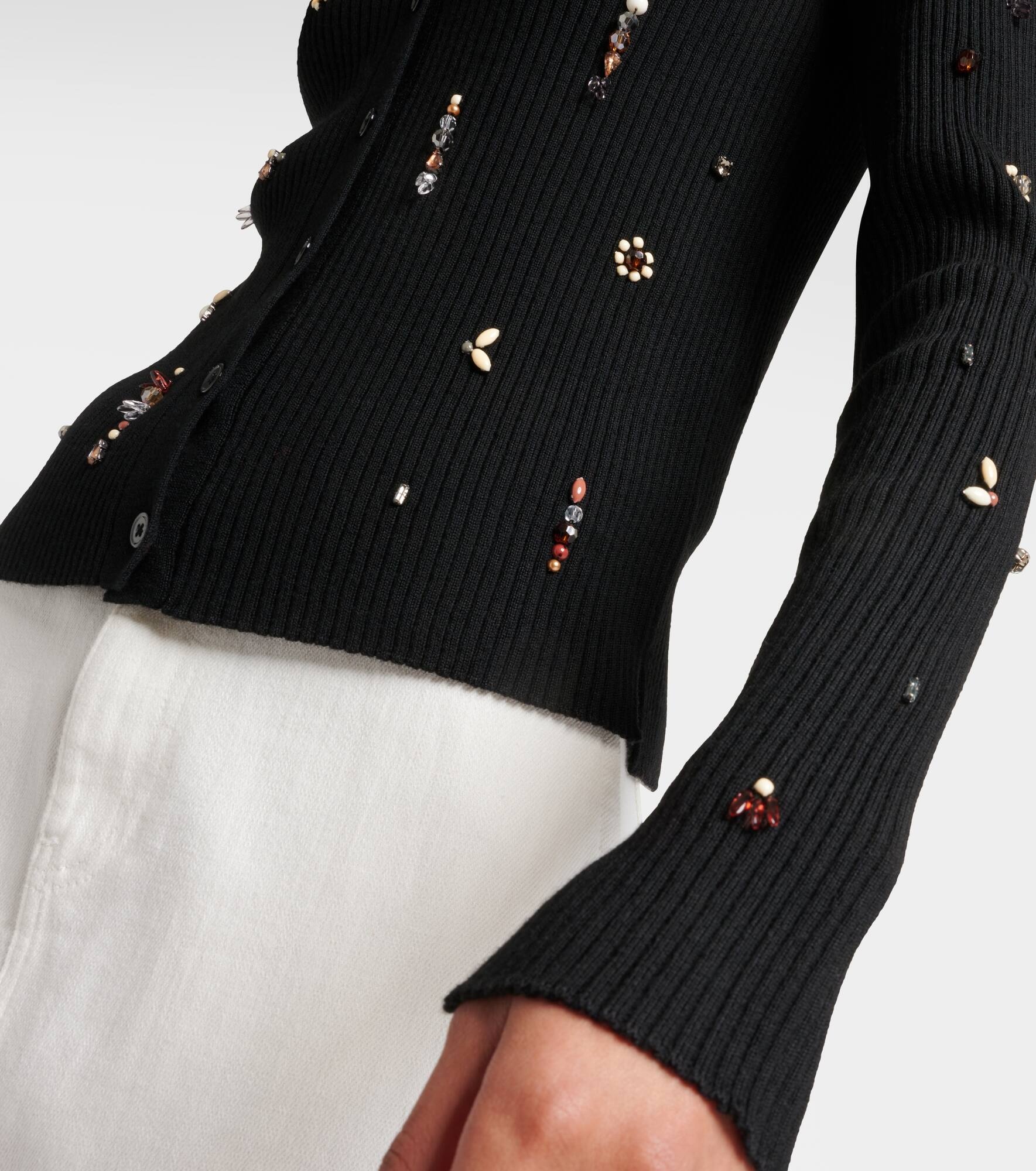 Embellished Merino embellished wool cardigan - 5