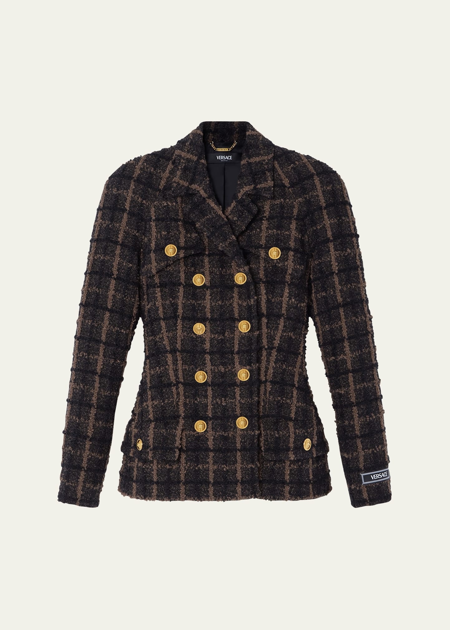 Melange Wool Tweed Blazer Jacket - 1