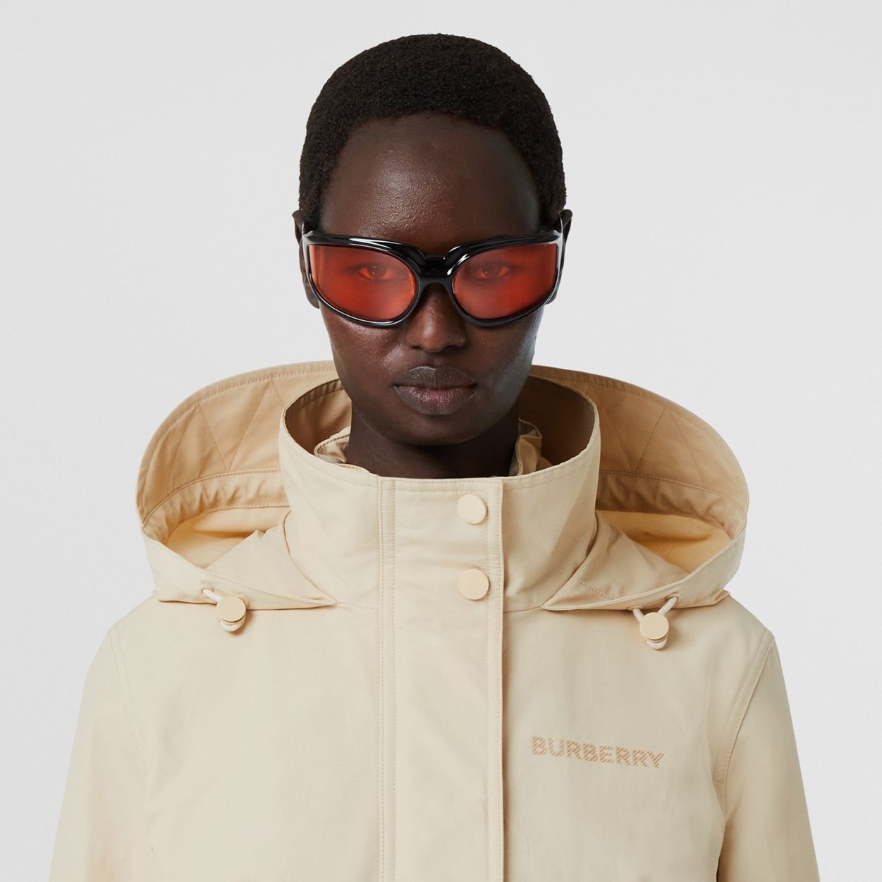 Logo Print Technical Cotton Hooded Parka - 3