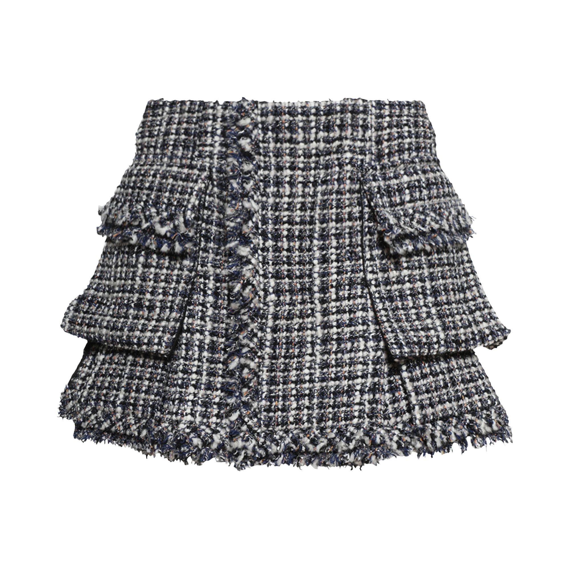 Sacai Tweed Shorts 'Off White/Blue' - 1