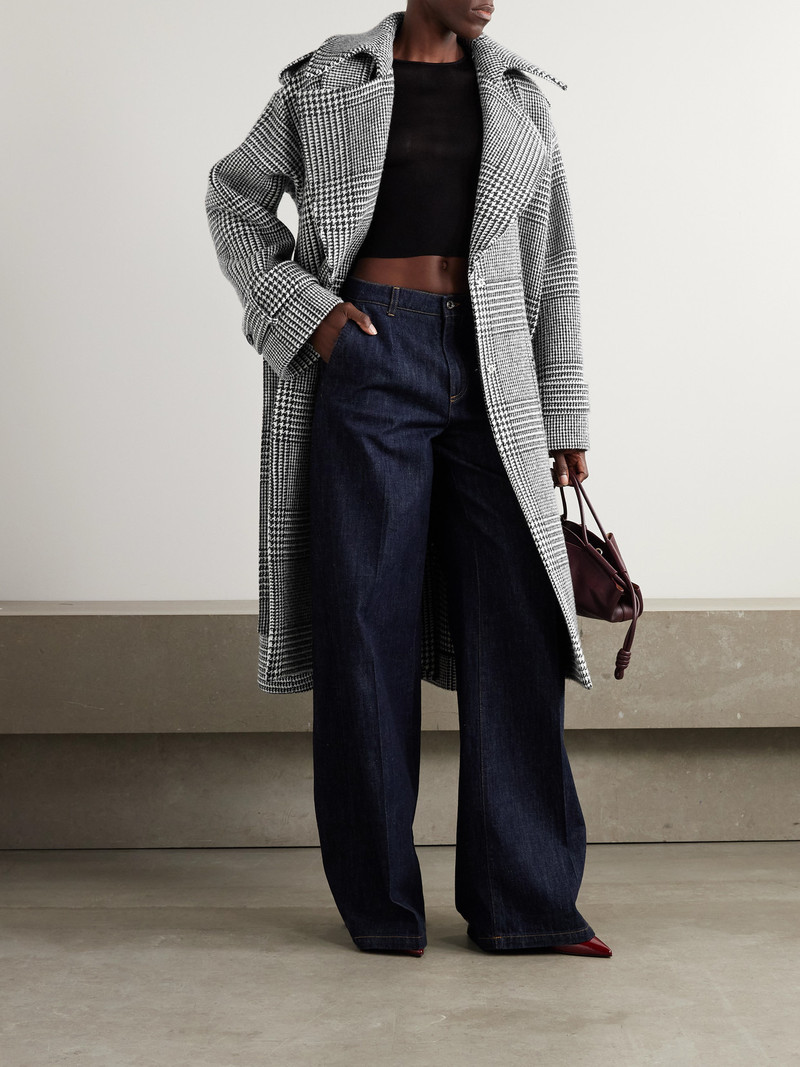 Dolce & Gabbana Double-breasted Belted Prince Of Wales Checked Wool-blend Trench Coat outlook