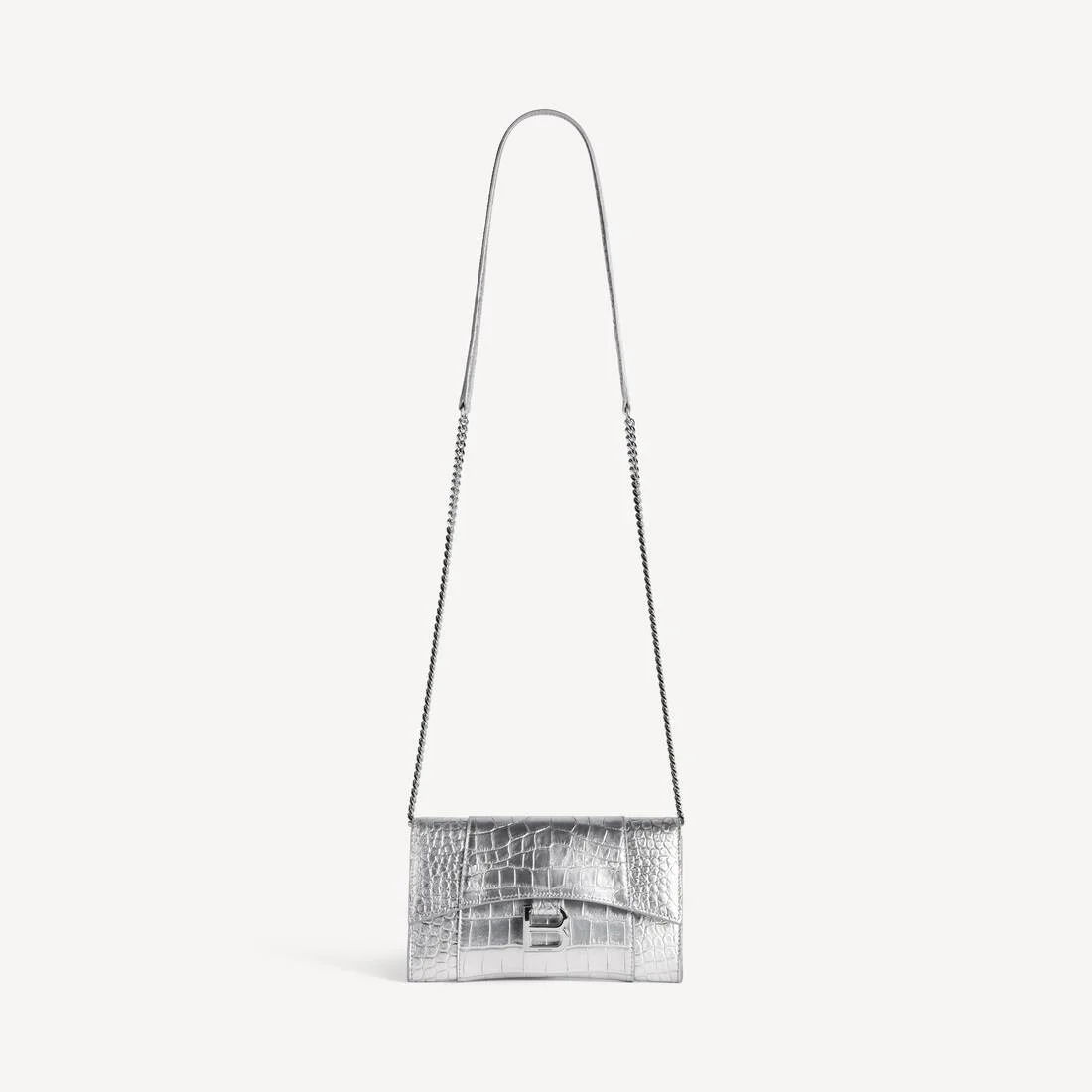 Women's Hourglass Wallet On Chain in Silver - 1