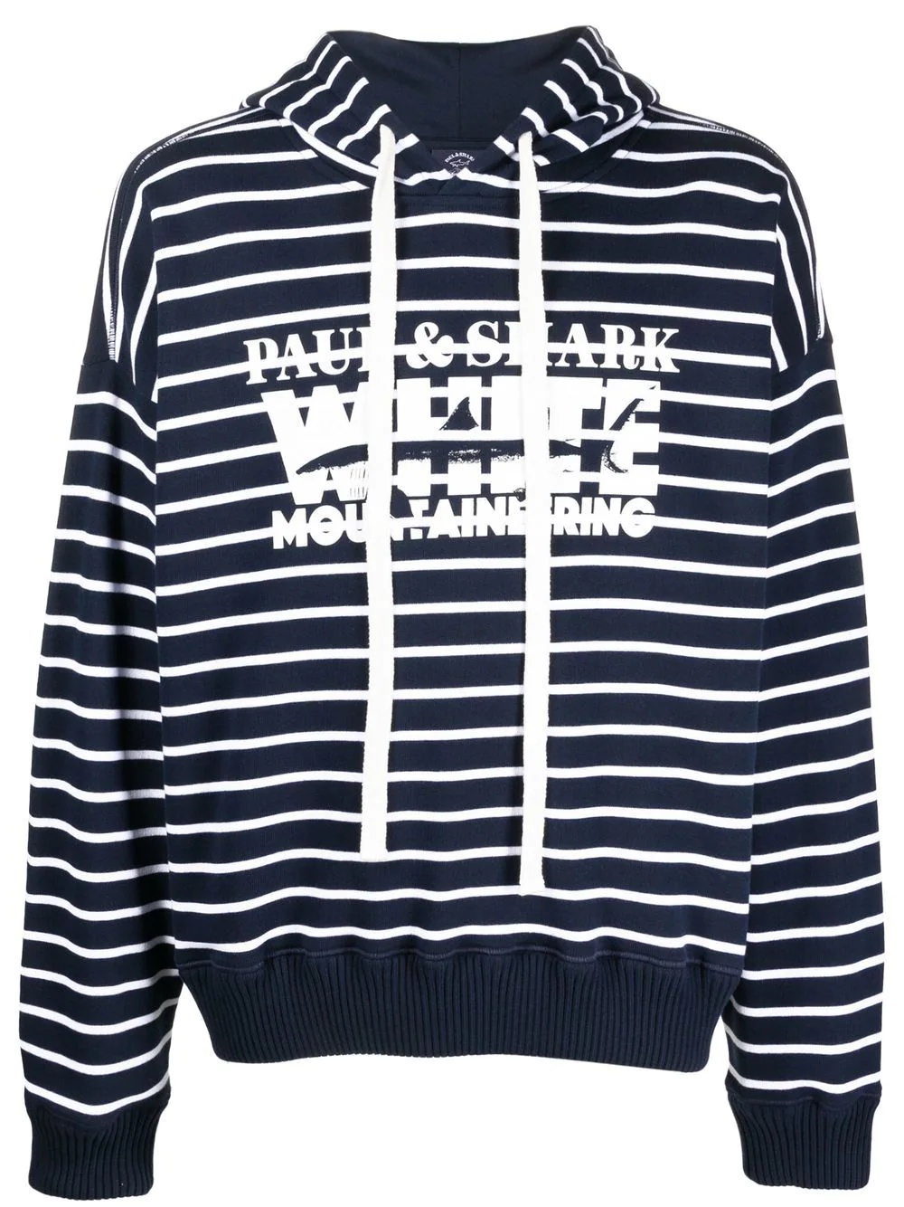 x White Mountaineering striped cotton hoodie - 1