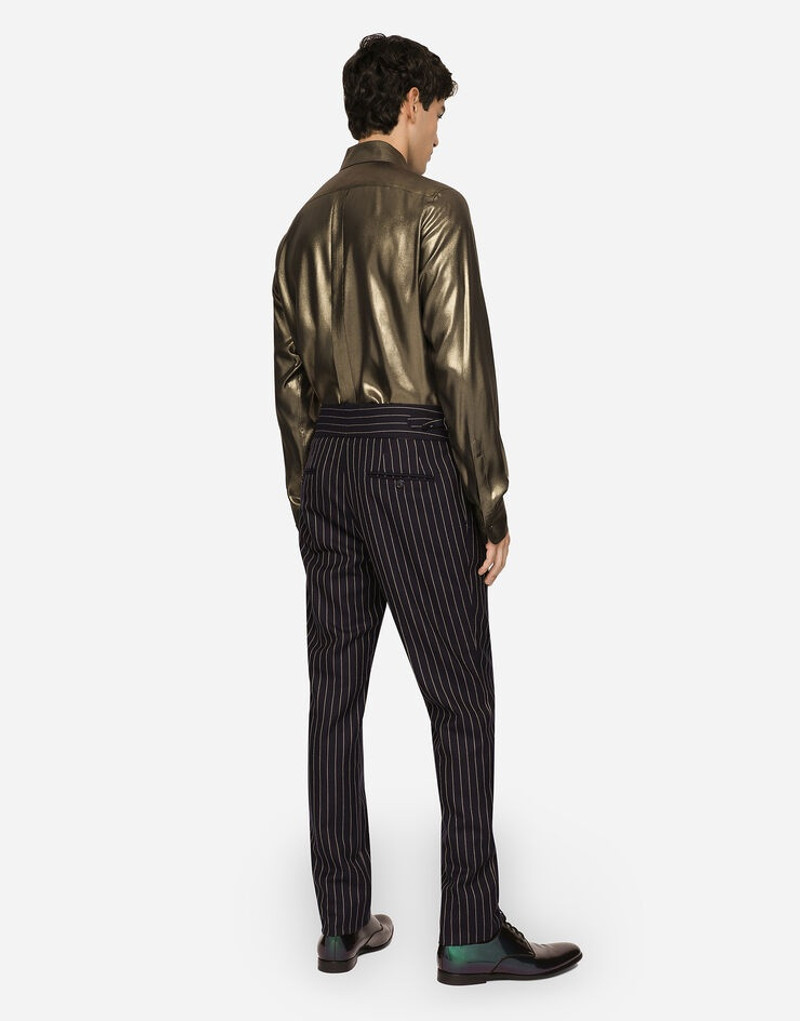 Pinstripe 모직 바지 3