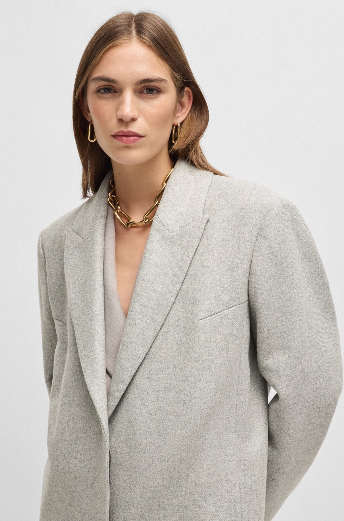 OVERSIZE-FIT COAT IN WOOL WITH CASHMERE - 5