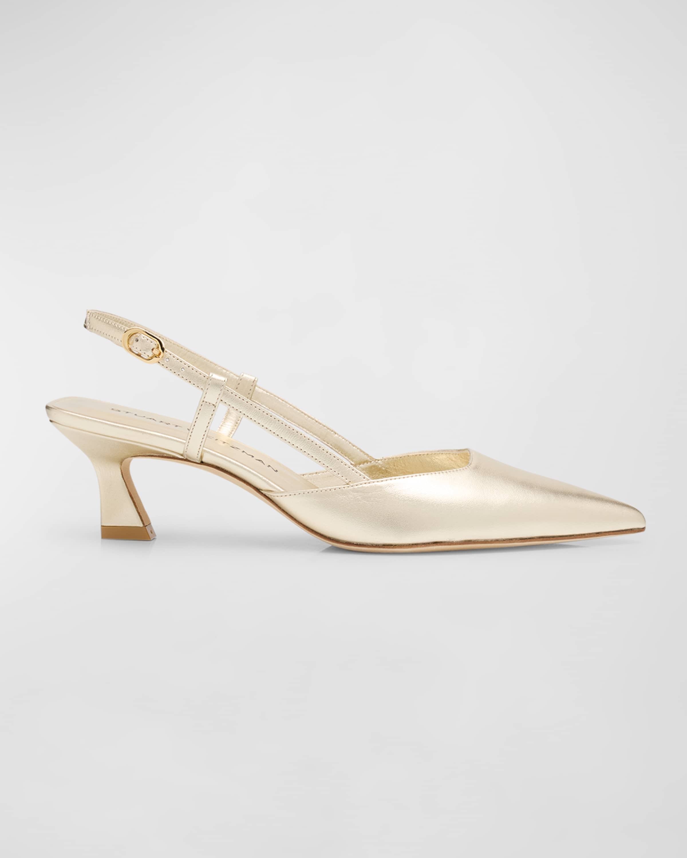 Vinnie Metallic Kitten Slingback Pumps - 1