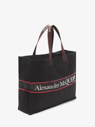 Alexander McQueen East West Selvedge Tote in Black/red outlook