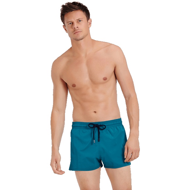 Men Swim Trunks Short and Fitted Stretch Solid - 3