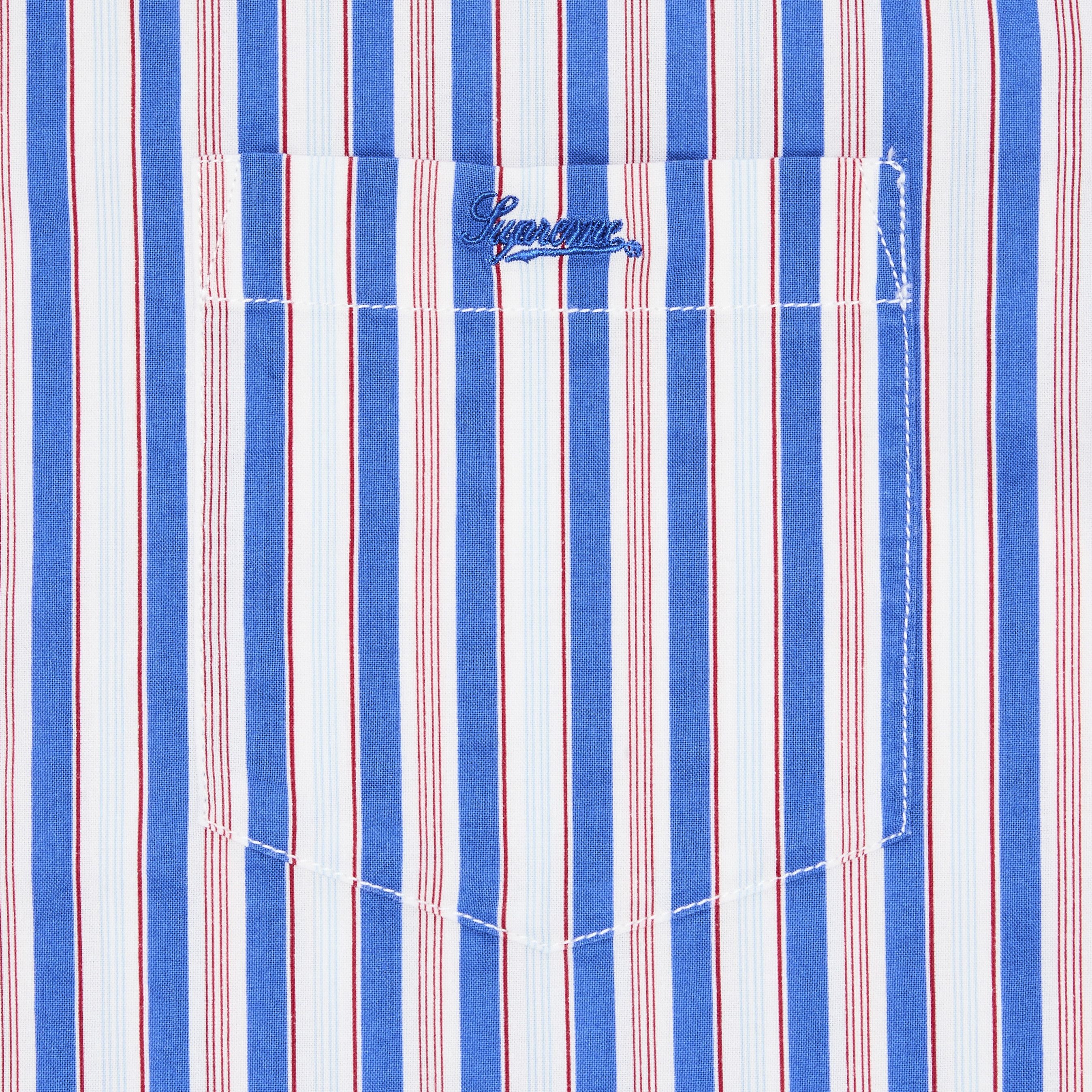 Supreme Loose Fit Multi Stripe Short-Sleeve Shirt 'Blue' - 3