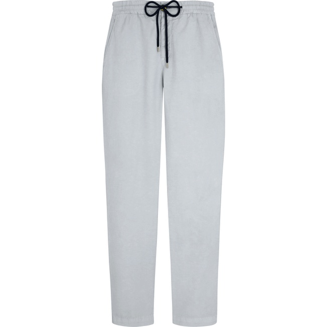 Men Cotton Linen Stretch Comfort Pants Solid - 1