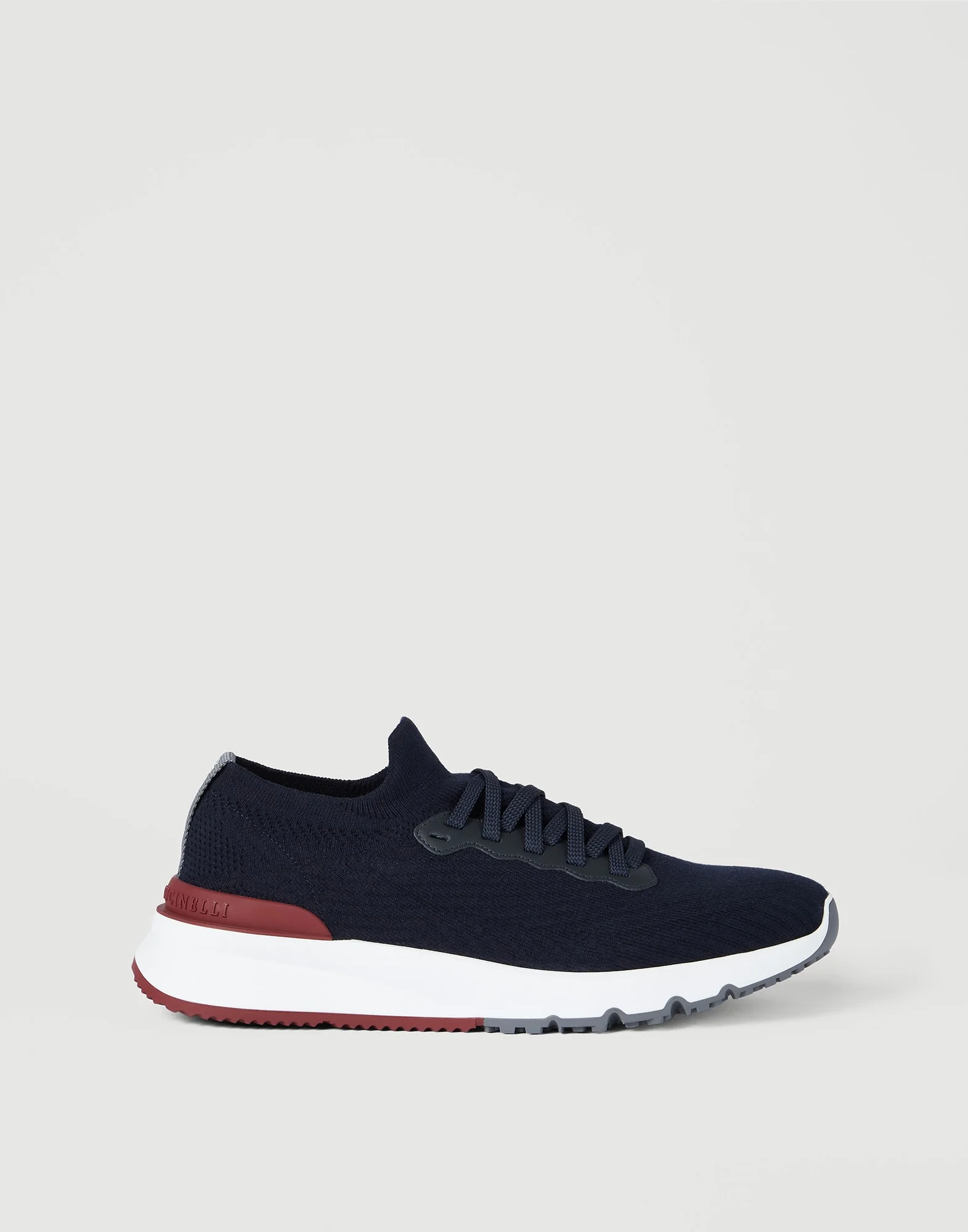 Cotton knit and semi-polished calfskin runners - 1